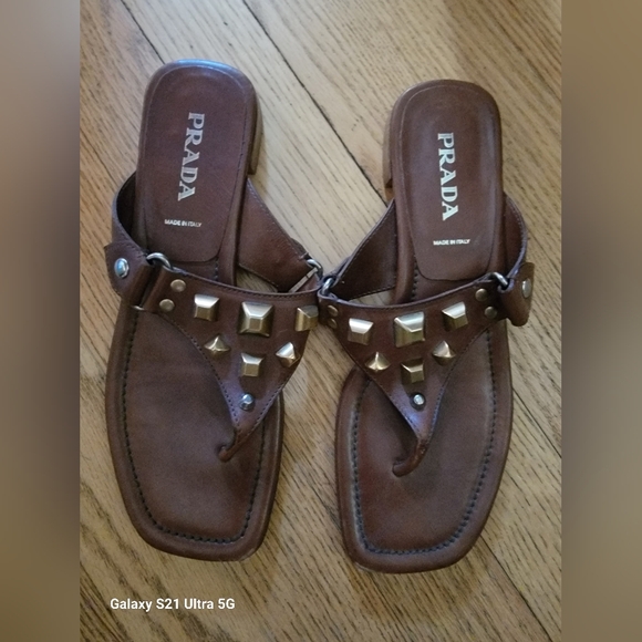 Genuine Prada Studded Sandals - Picture 1 of 6